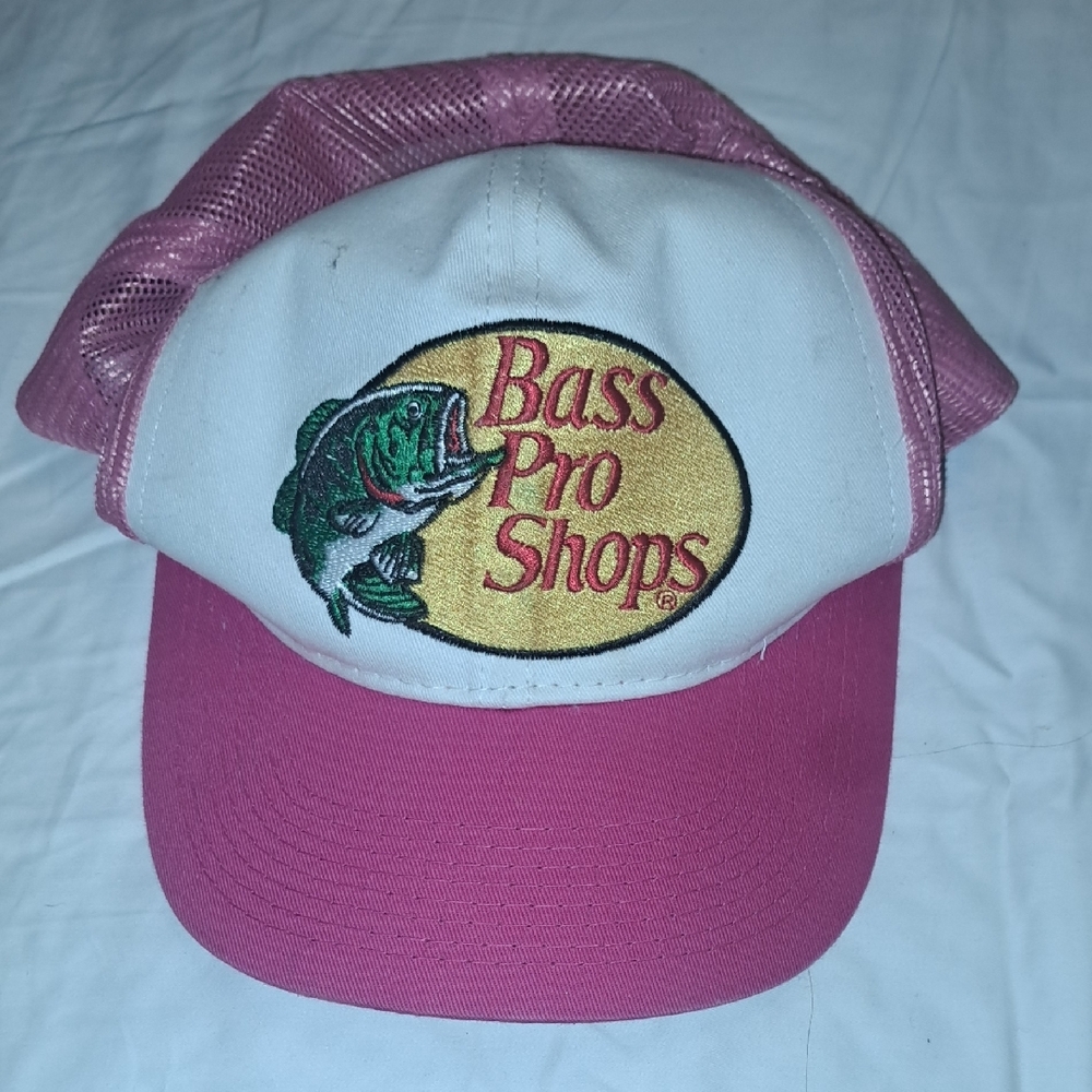 Bass Pro Shops Pink and White Fish Cap